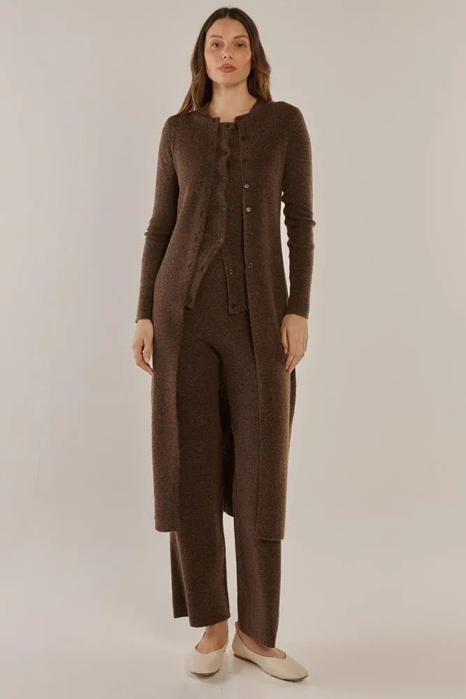 Nash Knit Long Cardigan - Espresso, Size: 10