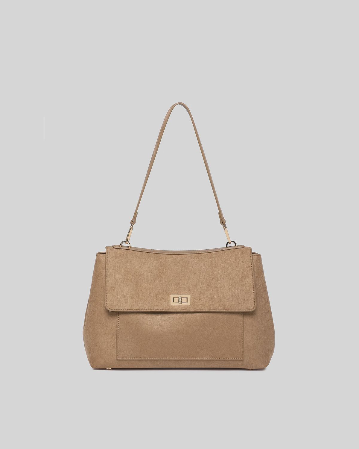 Arden Suedette Shoulder Bag - Honey