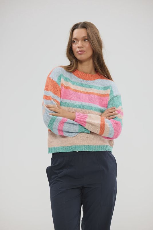 Tarn Knit - Pink Multi Stripe