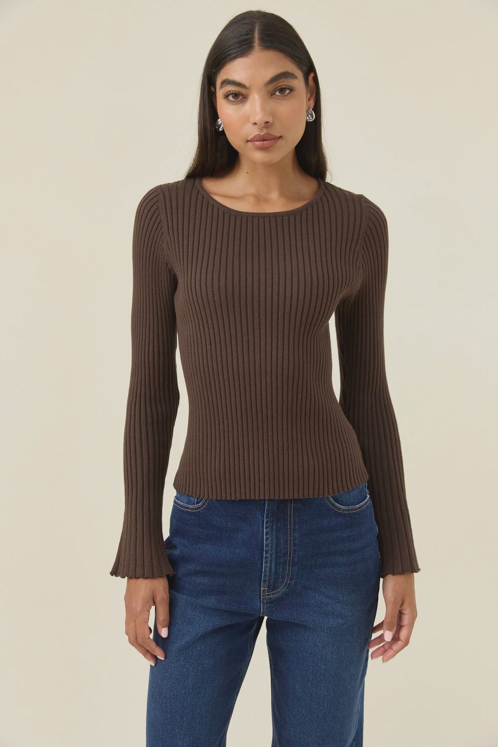 Darby Knit Top - Chocolate, Size: Medium