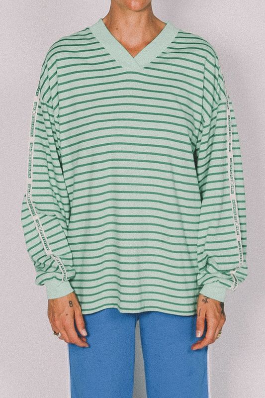 Nautical Long Sleeve Tee - Shamrock Thin Stripe