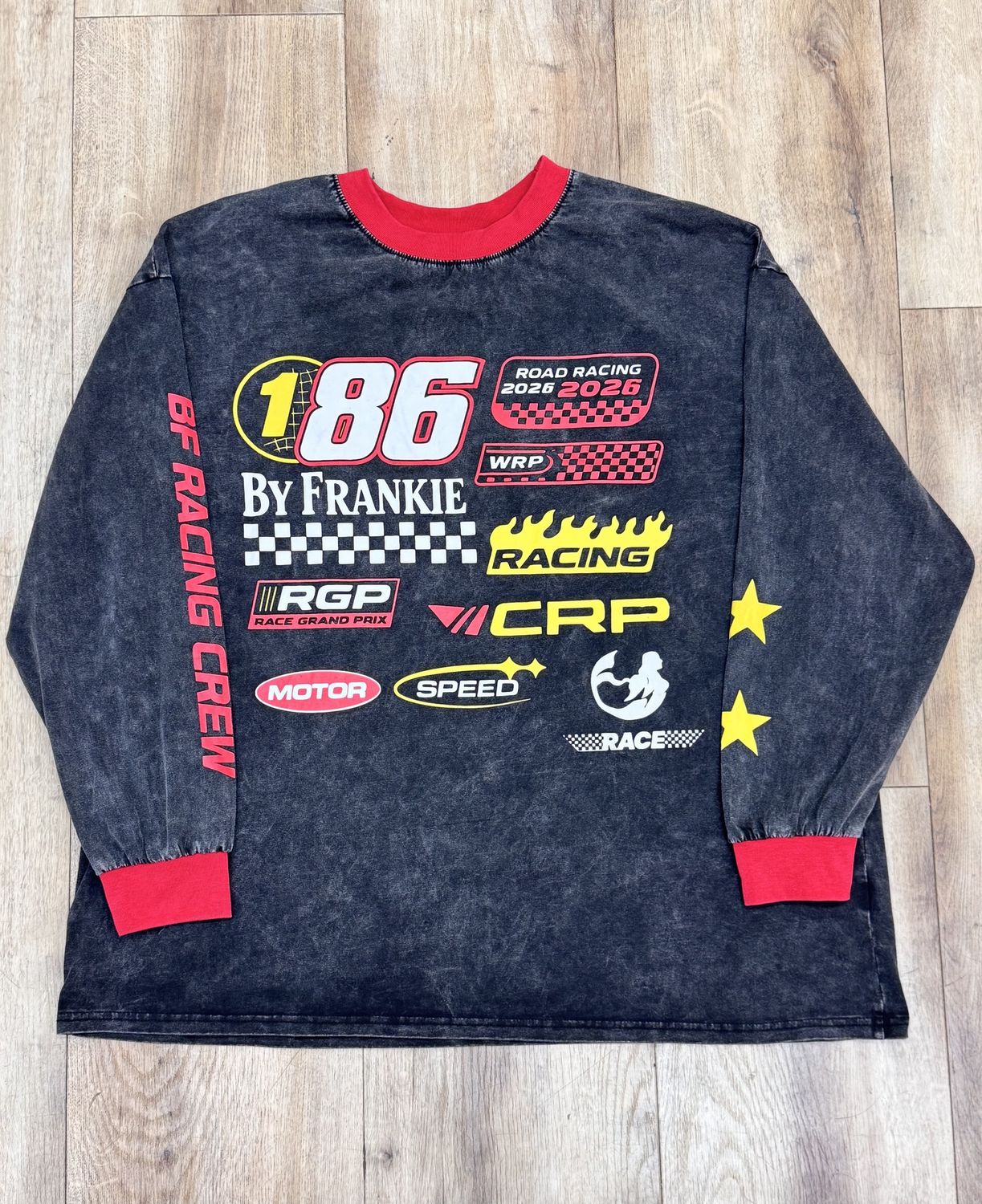 Black Moto Tee Long Sleeve, Size: X Small