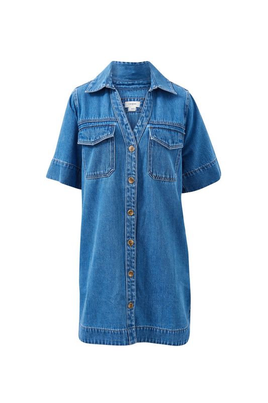 Relaxed Shirt Dress - Fresh Indigo