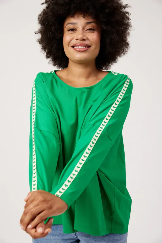 Elba Heart Long Sleeve T-Shirt - Green