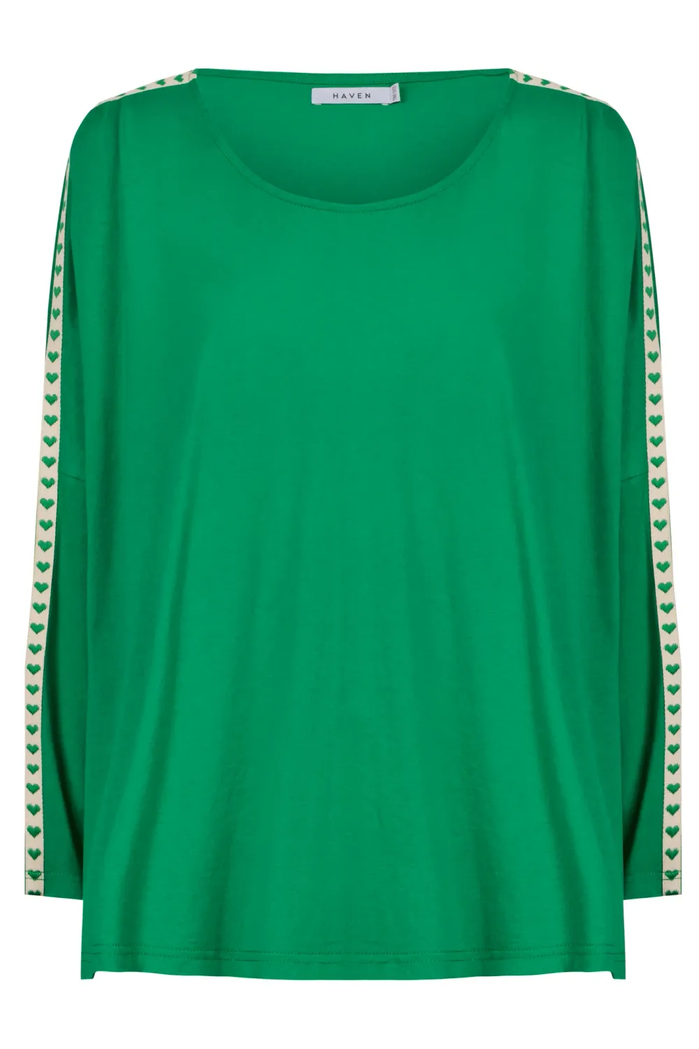 Elba Heart Long Sleeve T-Shirt - Green, Size: One Size