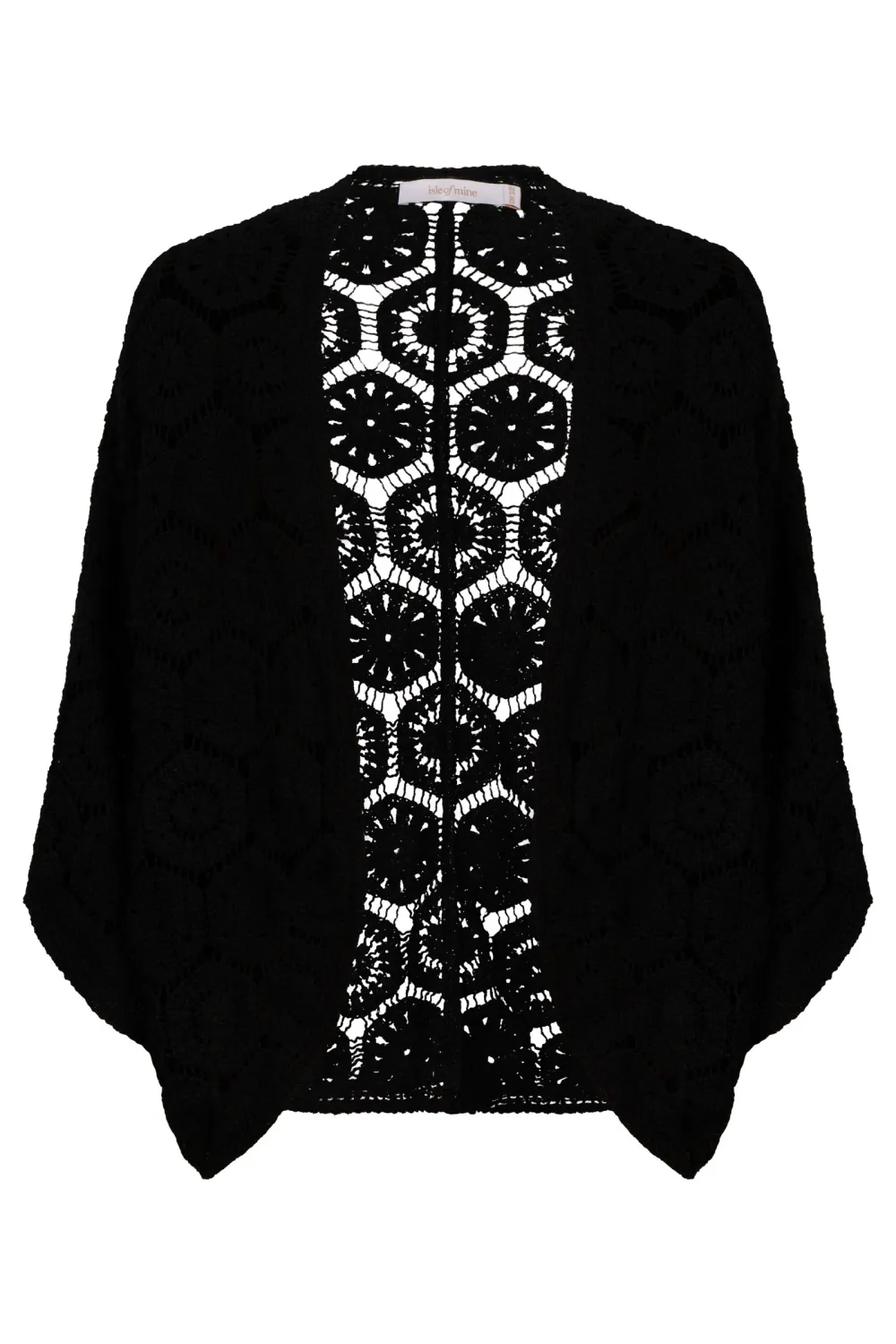 Maggie Crochet Cape - Black, Size: One Size