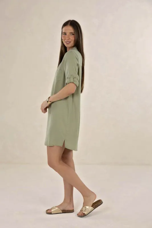 Remy Shirt Dress - Khaki