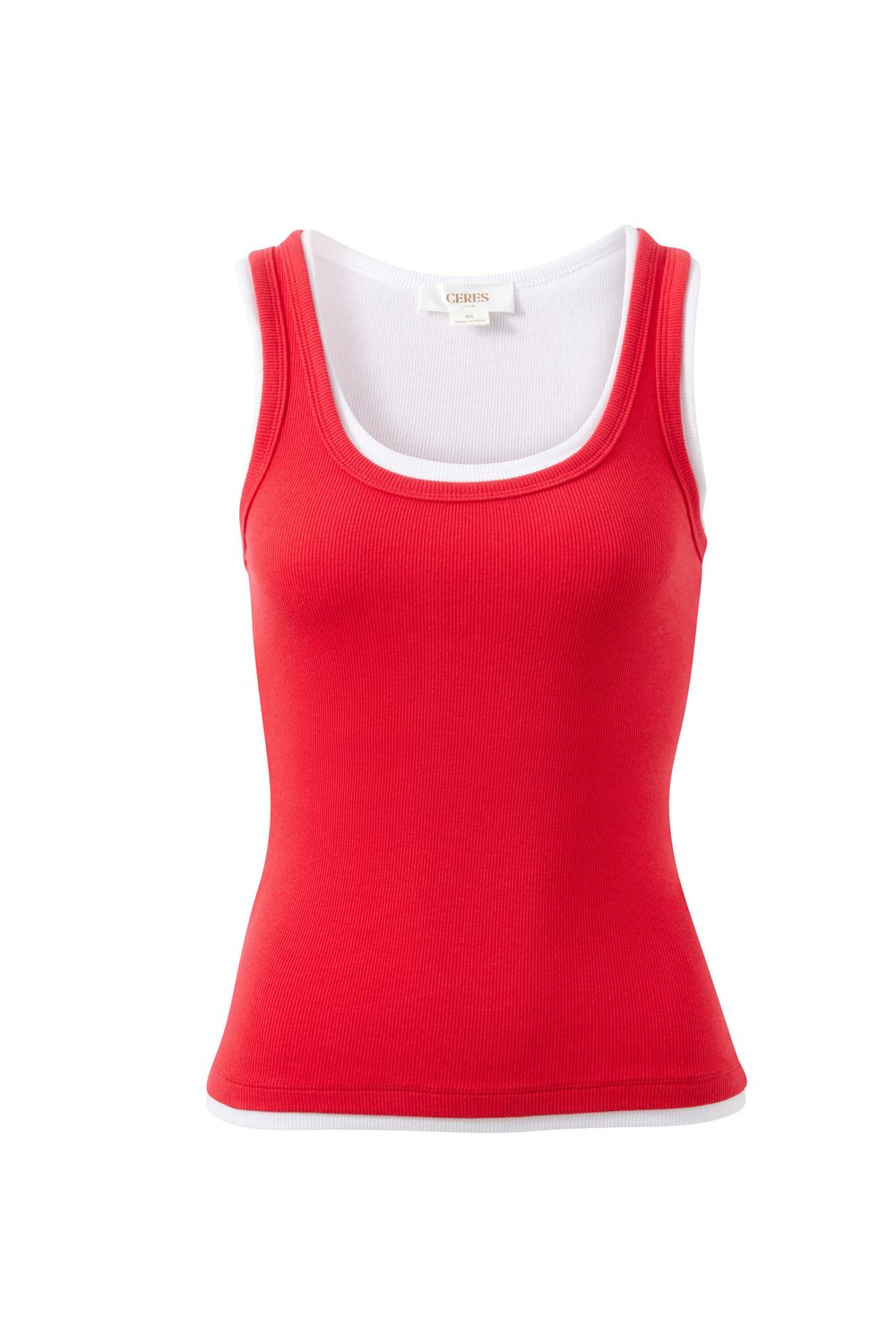 Skylar Layered Rib Tank, Size: X Small