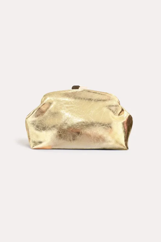 Archer Metallic Clip Top Event Clutch (Gold)