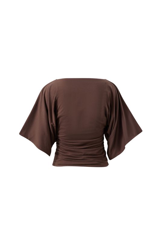 Molly Relaxed Sleeve Top - Brunette Brown