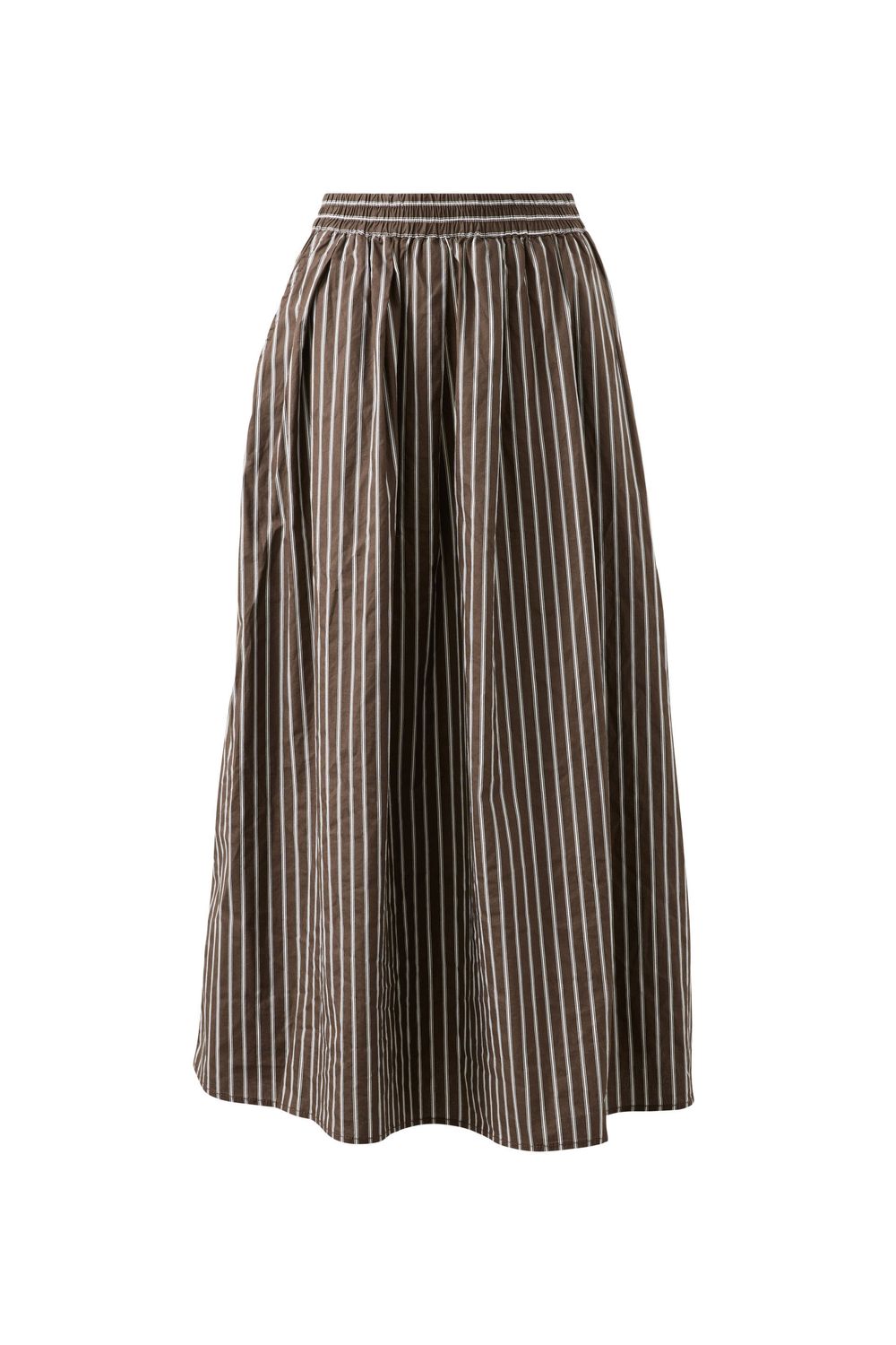 Florence Maxi Skirt - Chocolate White Stripe, Size: Small