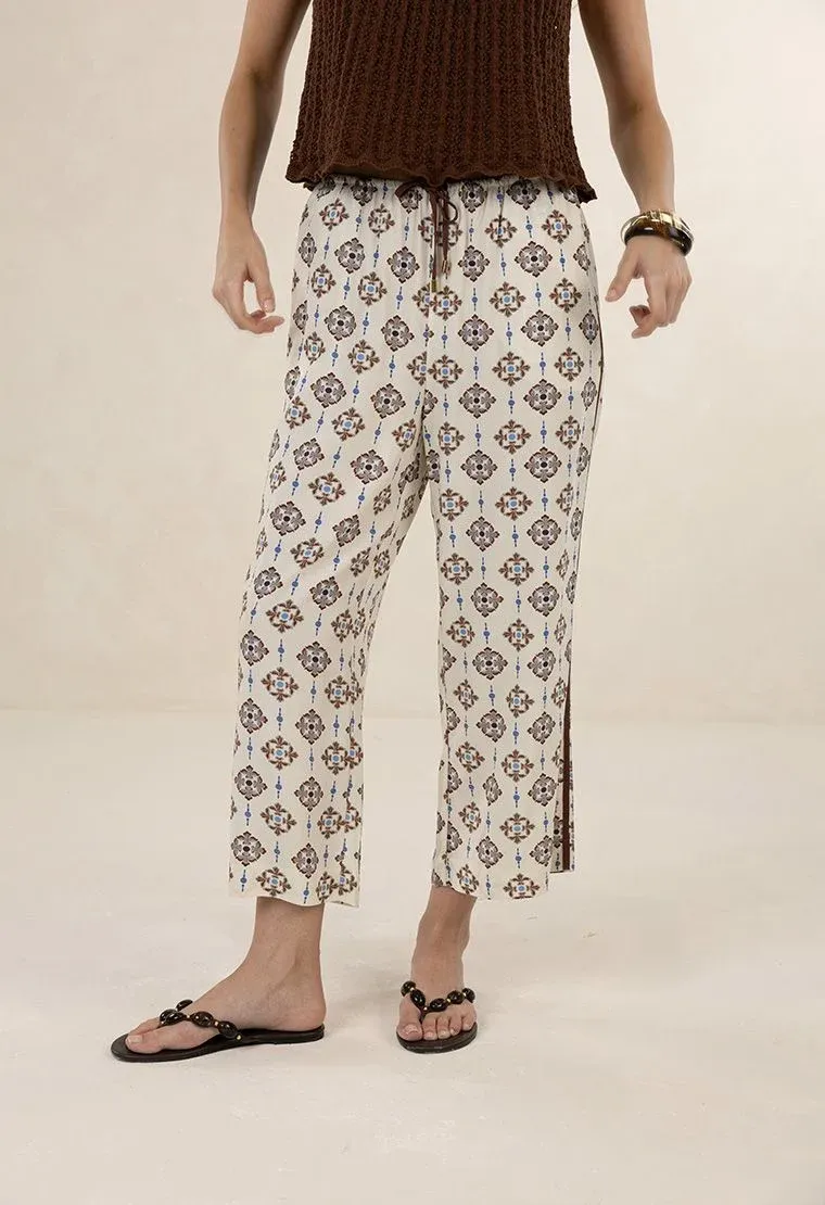 Vintage Tales Pant - Cream/Choc, Size: 8