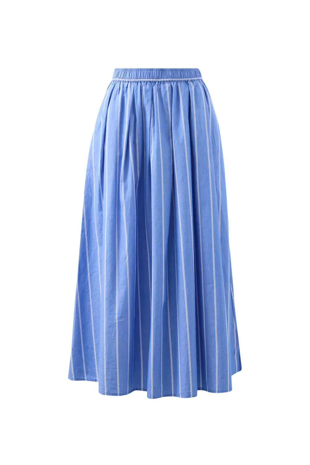 Florence Maxi Skirt - Oxford Blue White Stripe, Size: X Small