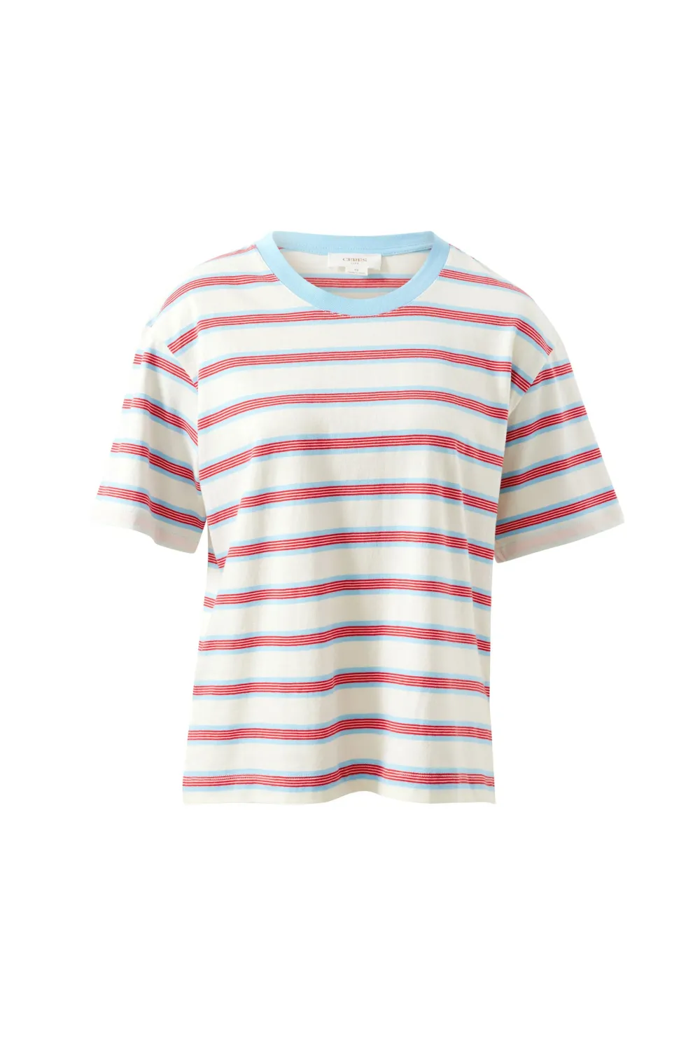 Stevie Slouchy Tee - Milk Fresh Blue Red Stripe, Size: X Small