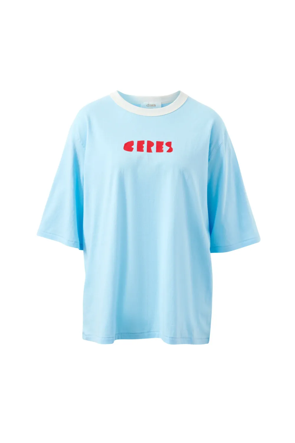 Luna Oversized Tee - Fresh Blue/Ceres Heritage Red, Size: XX Small