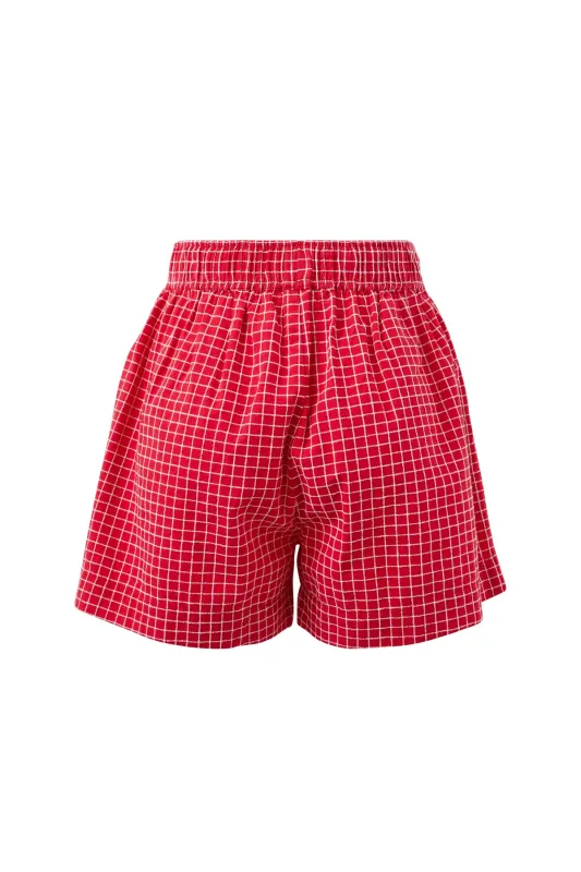 Mila Short - Textured Red Check