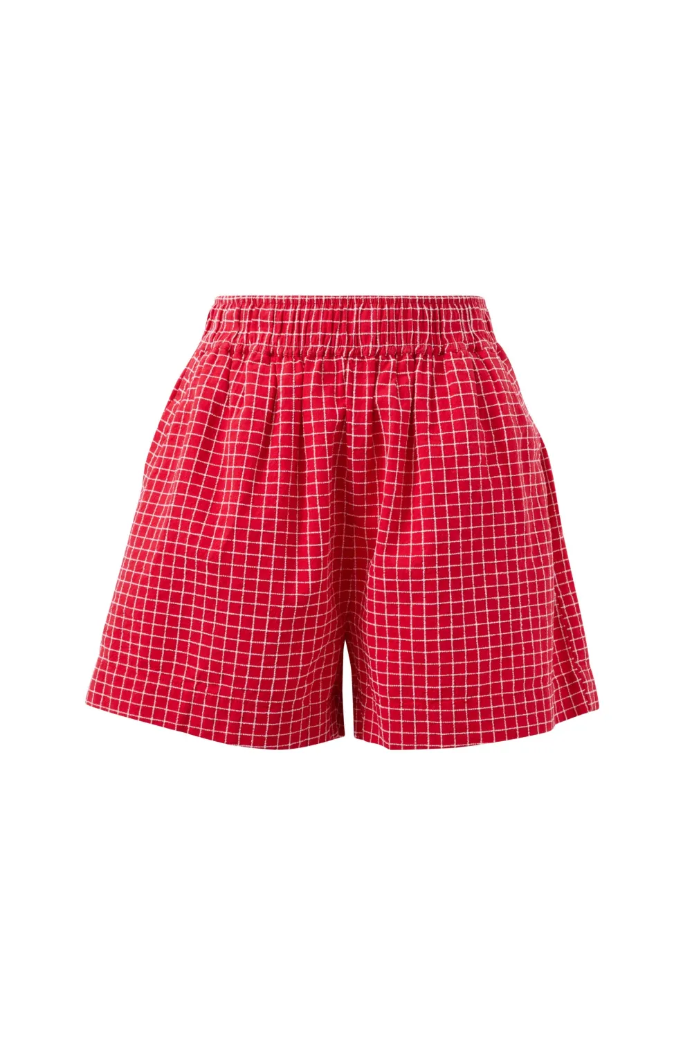 Mila Short - Textured Red Check, Size: X Small