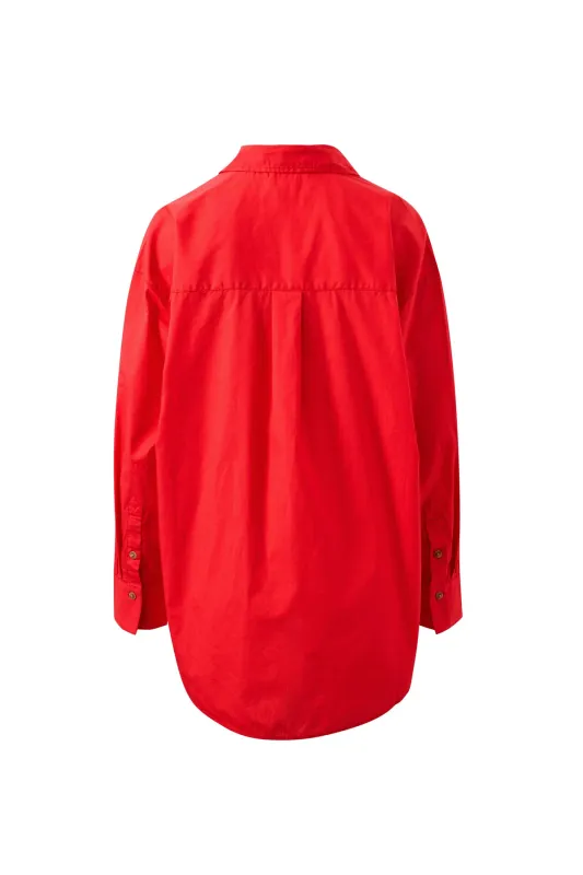 Peta Oversized Shirt - Heritage Red