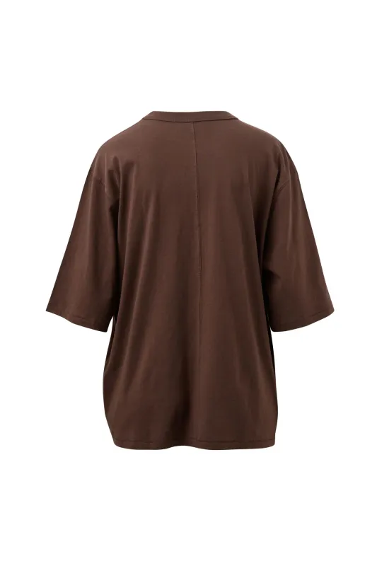 Luna Oversized Tee - Brunette