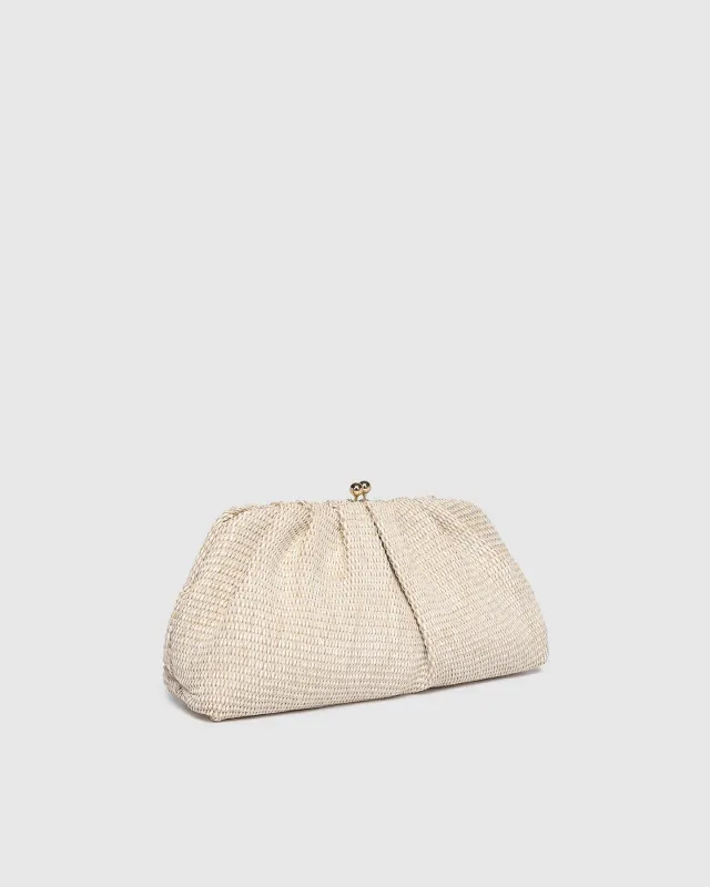 Goldie Clutch - Raffia Vanilla