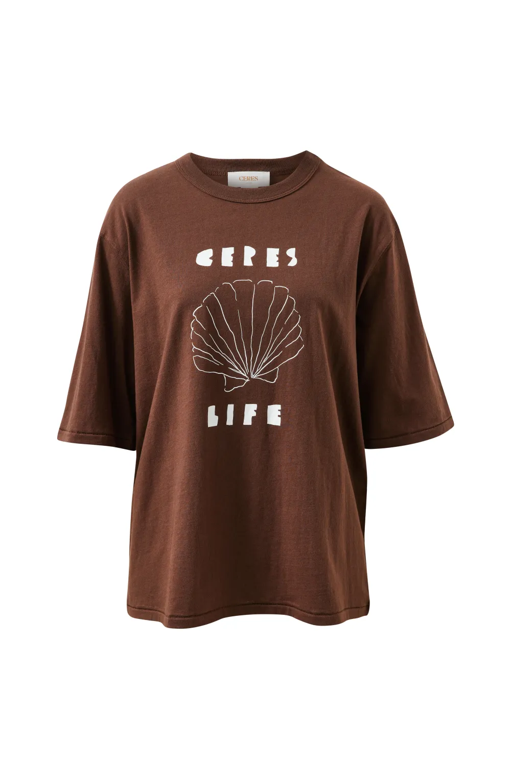 Luna Oversized Tee - Brunette/Milk Shell, Size: X Small