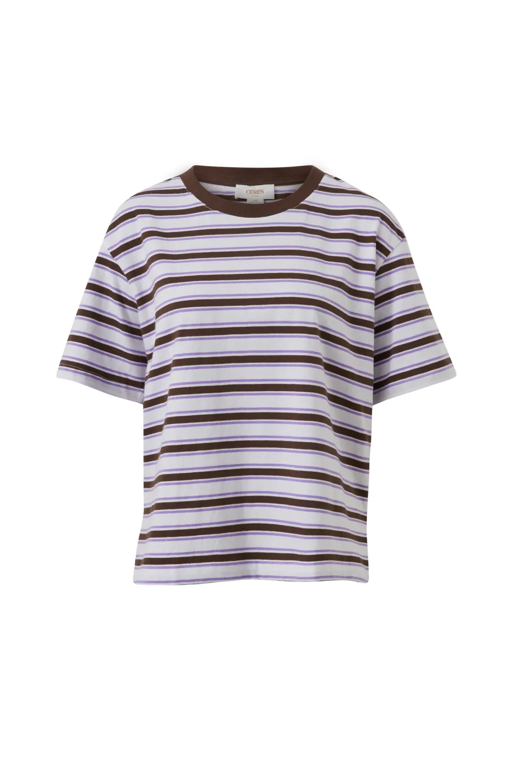 Stevie Slouchy Tee - Brunette Orchid Stripe, Size: X Small
