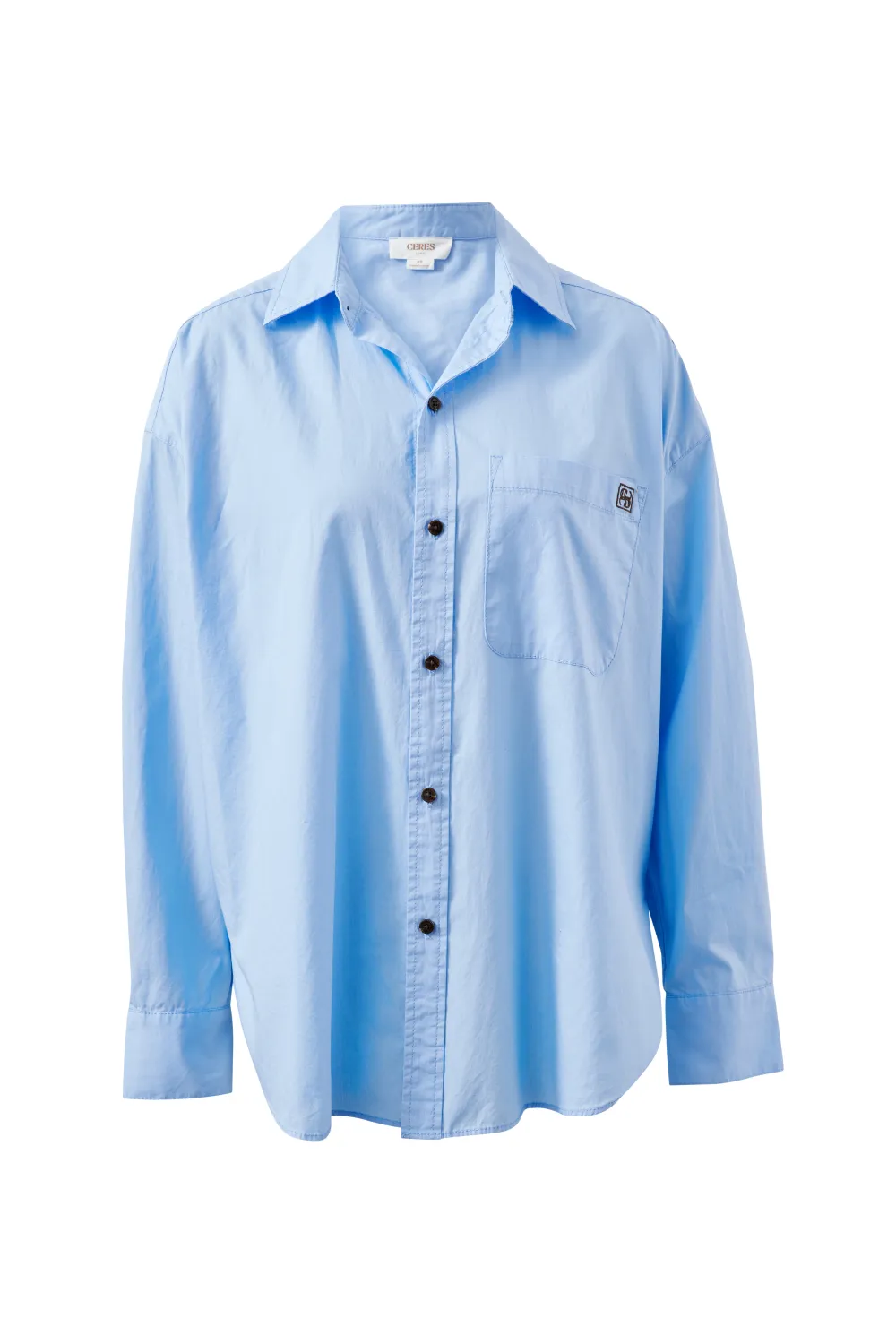 Peta Oversized Shirt - Sky Blue, Size: X Small