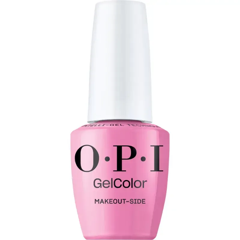 OPI gellak Makeout-side, zachte roze kleur met glansafwerking, ideale gellak voor een verfijnde en langdurige manicure.