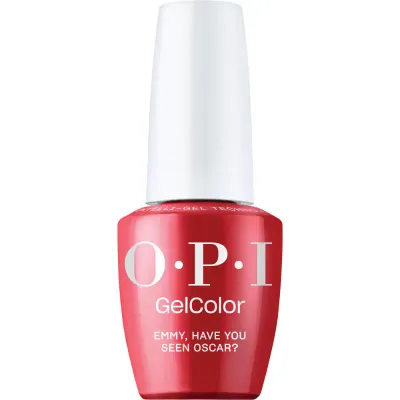 OPI Emmy, Have You Seen My Oscar red gel polish with glossy finish. Semi-permanent nail polish in a vibrant red shade with radiant shine, perfect for a glamorous and confident look.