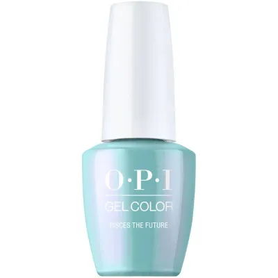 OPI Pisces The Future blauwe gellak met glinster afwerking. Semi-permanente nagellak in een levendige blauwe tint met sprankelende glinster, perfect voor een opvallende en energieke look.