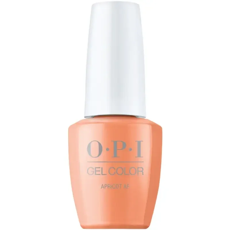 OPI gel polish Apricot AF, orange color with a glossy finish, perfect gel polish for a fresh and energetic look.