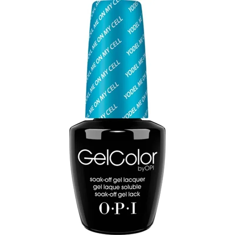 OPI gellak Yodel Me on My Cell, sprankelende blauwe kleur met een metallic afwerking, perfecte gellak voor een mysterieuze en verfijnde uitstraling.