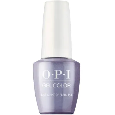 OPI Just a Hint of Pearl-pie purple gel polish with metallic finish. Semi-permanent nail polish in a refined purple shade with a subtle metallic shine, perfect for an elegant and modern look.