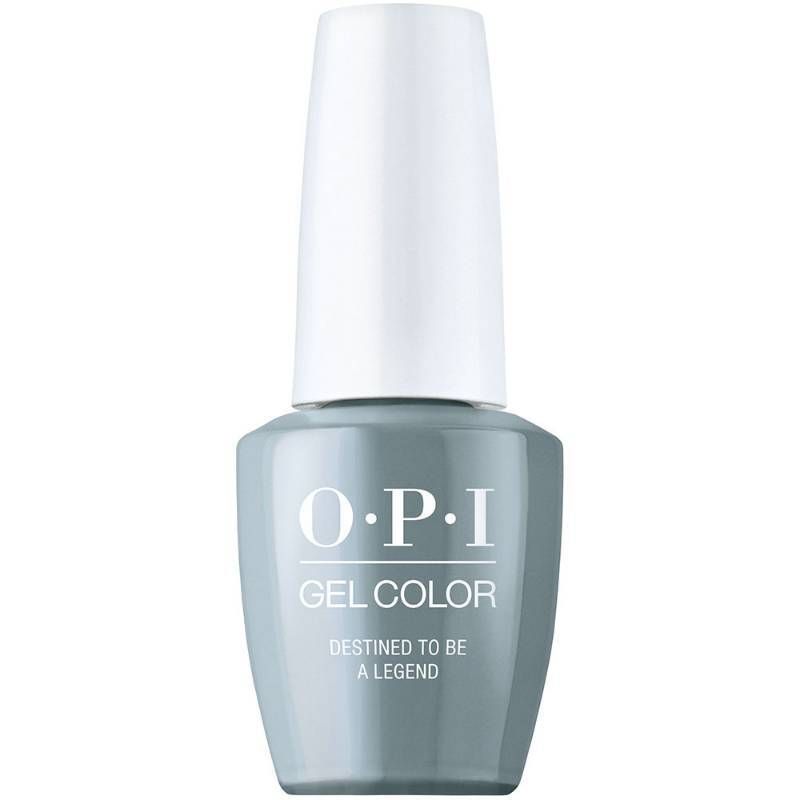OPI Destined to Be a Legend blue gel polish with glossy finish. Semi-permanent nail polish in a timeless blue shade with an elegant shine, perfect for a confident and sophisticated look.