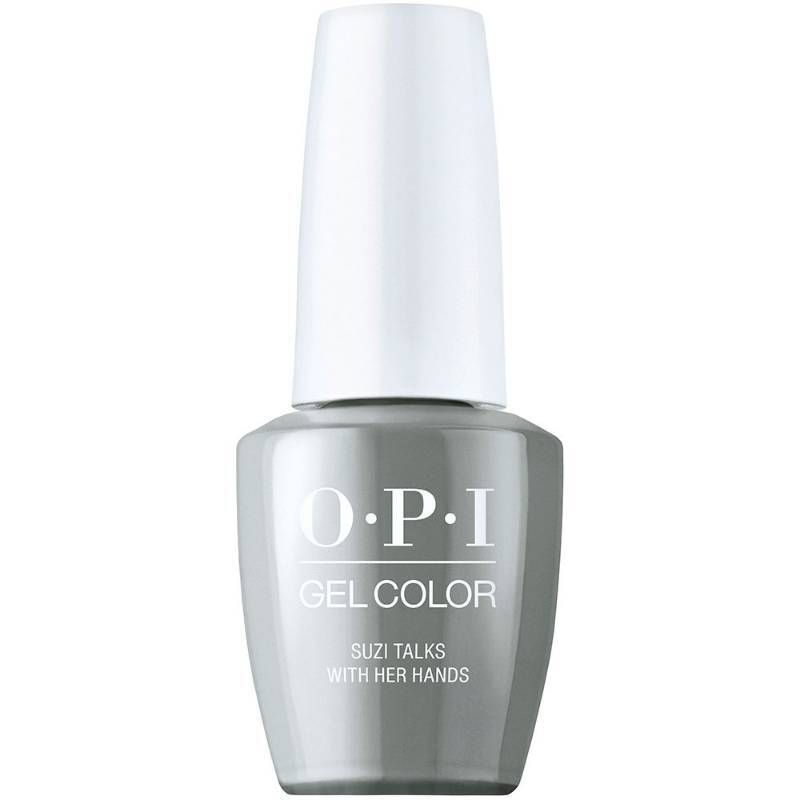 Suzi talks with her hands - GelColor - 15ml OPI Suzi talks with her hands vernis gel gris avec finition brillante. Vernis semi-permanent dans une teinte grise élégante avec une brillance durable.