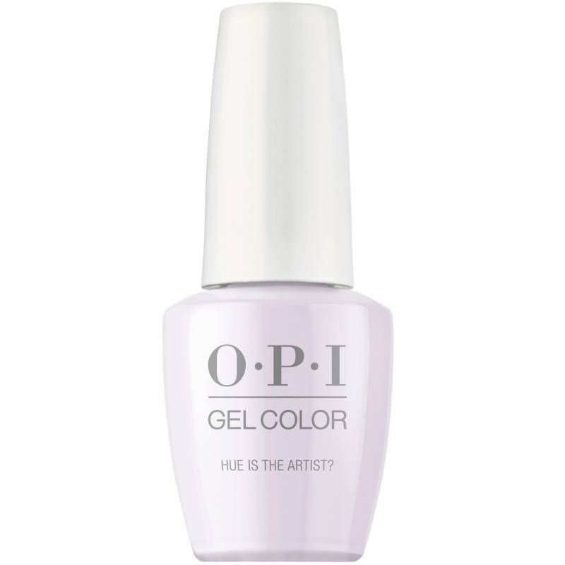 OPI Hue is the Artist? white gel polish with a hint of pink and a glossy finish. A soft, delicate shade with long-lasting shine.