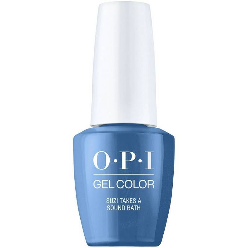OPI Suzi Takes a South Bath blauwe gellak met glansafwerking. Semi-permanente nagellak in een frisse, levendige blauwe tint met een glanzende afwerking, perfect voor een koele en ontspannende look.