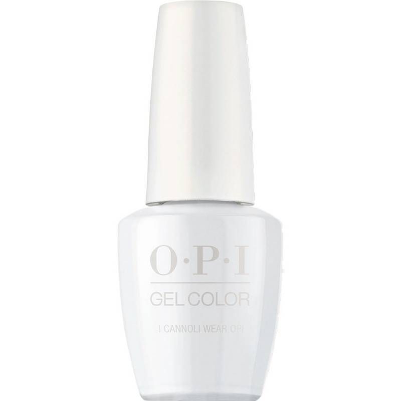 Vernis gel OPI I Cannoli Wear OPI, couleur blanche douce avec une finition brillante, gel parfait pour un look chic et raffiné.