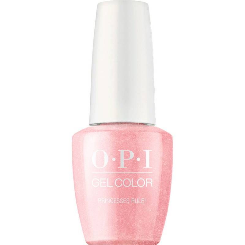 OPI gellak Princesses Rule, sprankelende roze kleur met glinsterafwerking, ideale gellak voor een speelse en betoverende look.