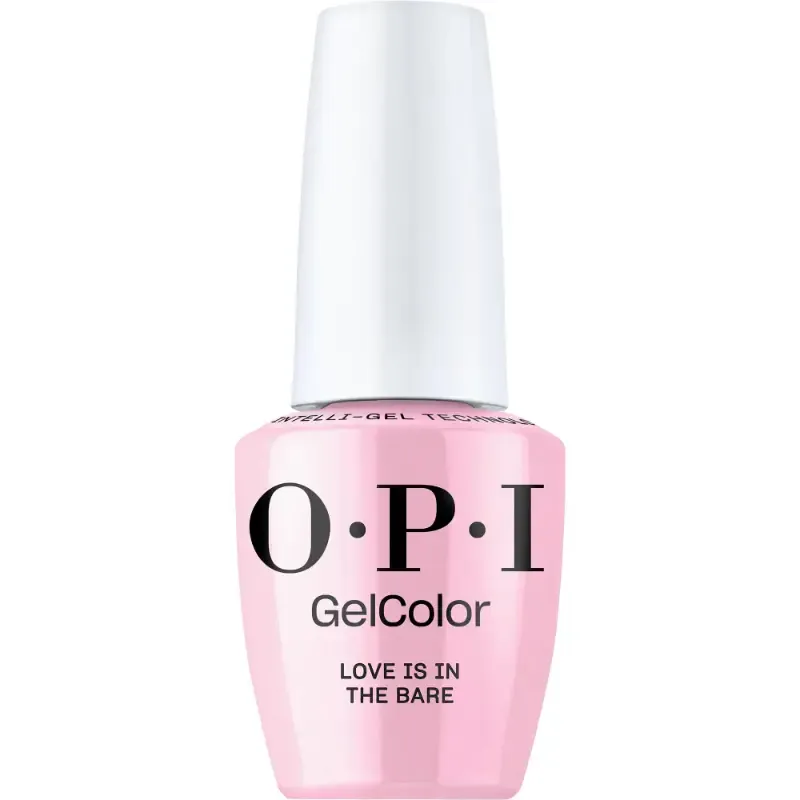 OPI gellak Love Is in the Bare, subtiele roze kleur met glansafwerking, perfecte gellak voor een zachte en elegante look.