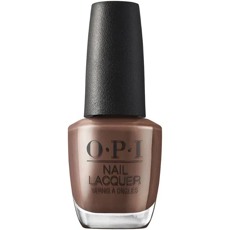 Brun, brillant, vernis à ongles OPI “Cliffside Karaoke” – teinte profonde et brillante pour des ongles élégants.