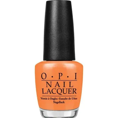 OPI nail polish In My Back Pocket, orange with a glossy finish for an energetic and vibrant look.