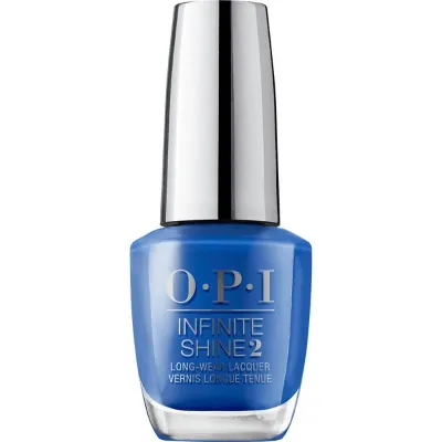 OPI Infinite Shine Tile Art to Warm Your Heart – langhoudende blauwe nagellak met glanzende finish, geen lamp nodig.