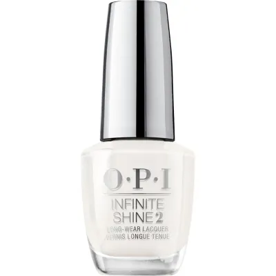 OPI Infinite Shine Funny Bunny – long-lasting white nail polish with a shiny finish, no lamp needed.