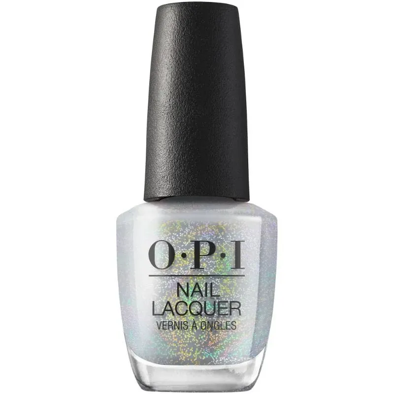 OPI Silver classic nail polish with glitter finish, I Can-certainly Shine. Perfect for a sparkling, glamorous nail look.
