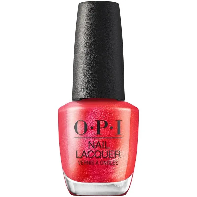 OPI nagellak Heart and Con-Soul, rood met een glinsterende afwerking voor een vurige en verfijnde uitstraling.