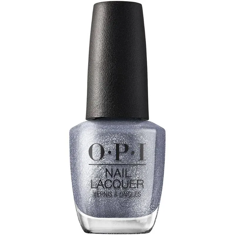 Granite gray, shimmer, OPI nail polish “OPI Nails the Runway” – sparkling shade for standout nails.