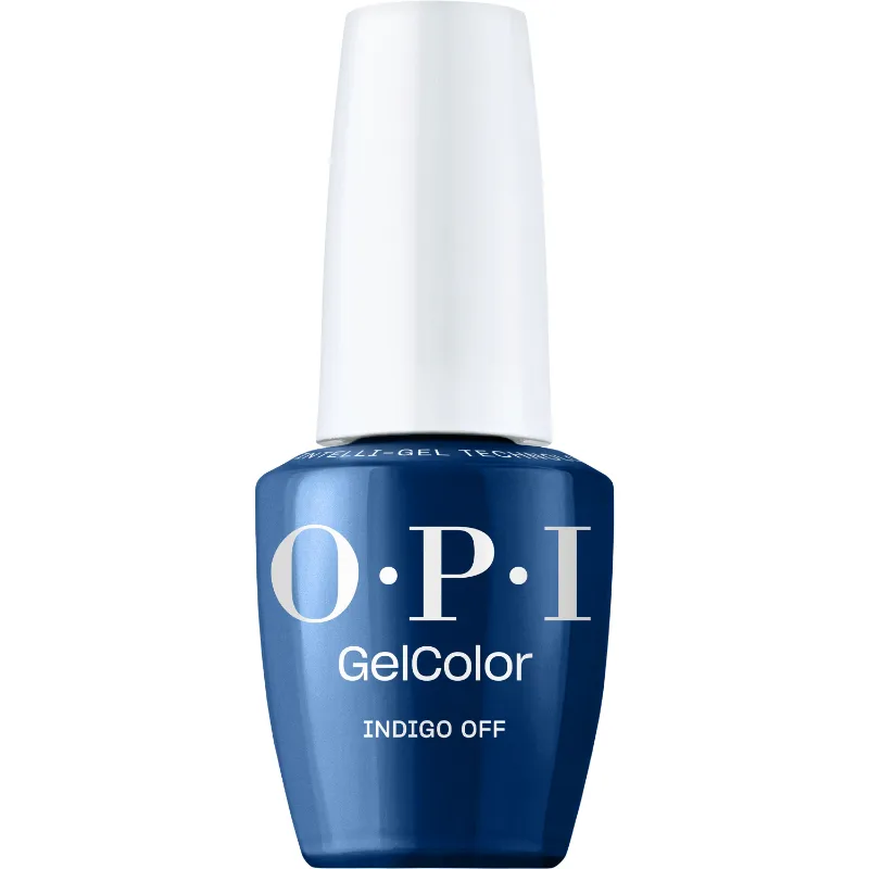 IndiGO Off - GelColor - 15ml Vernis gel bleu brillant d’OPI, IndiGO Off. Idéal pour une manucure tendance et lumineuse.