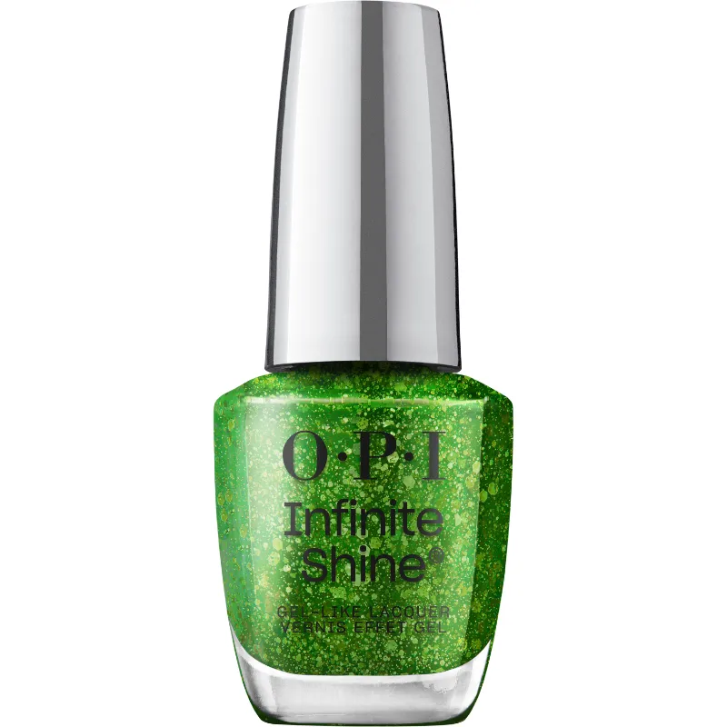 CelebrATE that - Infinite Shine - 15ml Vernis à ongles longue tenue OPI Infinite Shine vert scintillant à finition pailletée, CelebrATE that. Parfait pour un look festif et éclatant.