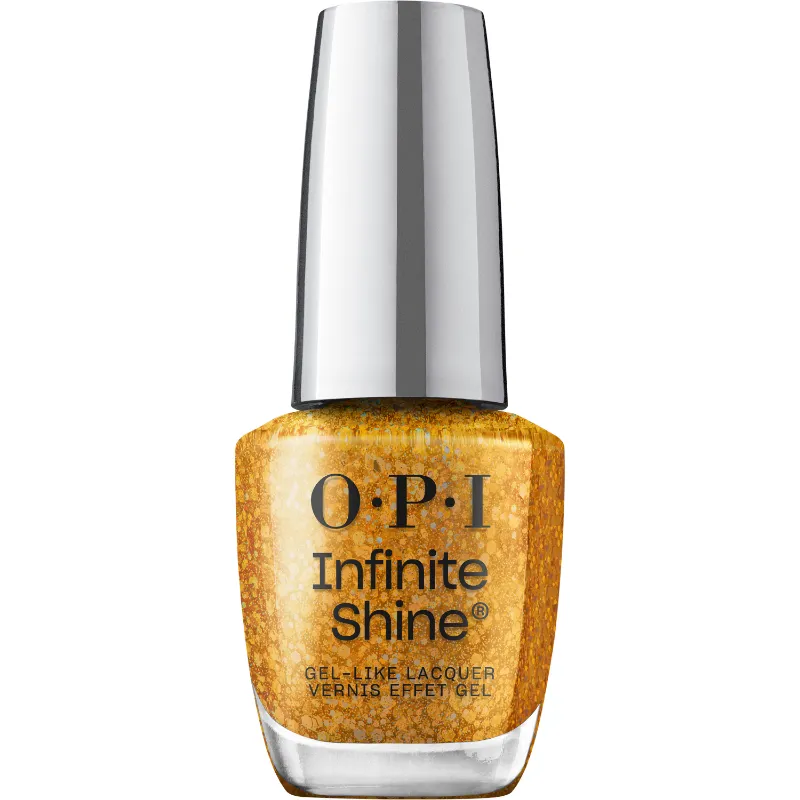 Your OPIness - Infinite Shine - 15ml Vernis à ongles longue tenue OPI Infinite Shine en jaune à finition pailletée, Your OPIness. Pour un look ludique et scintillant.